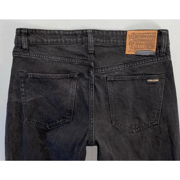 Volcom Vorta Slim Straight Stretch Denim Skate Jeans. Washed Black, Men's 30X32 - Picture 9 of 9